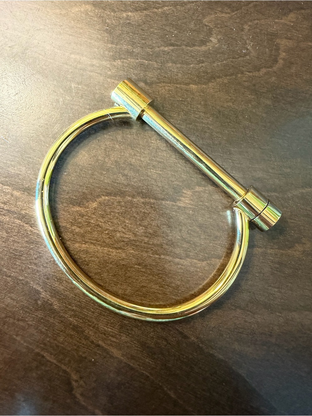 Gold Plated Screw Cuff Bangle Bracelet